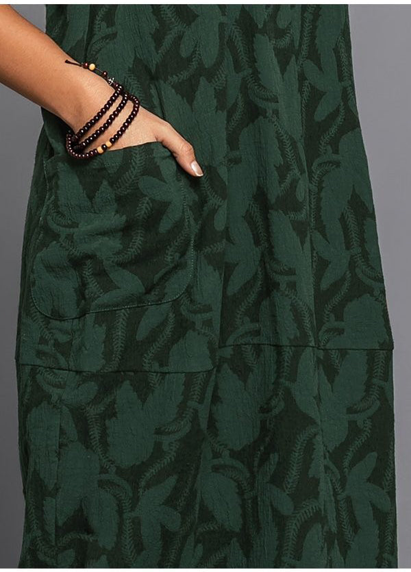 Relaxed floral midi dress with pockets for women | Amara