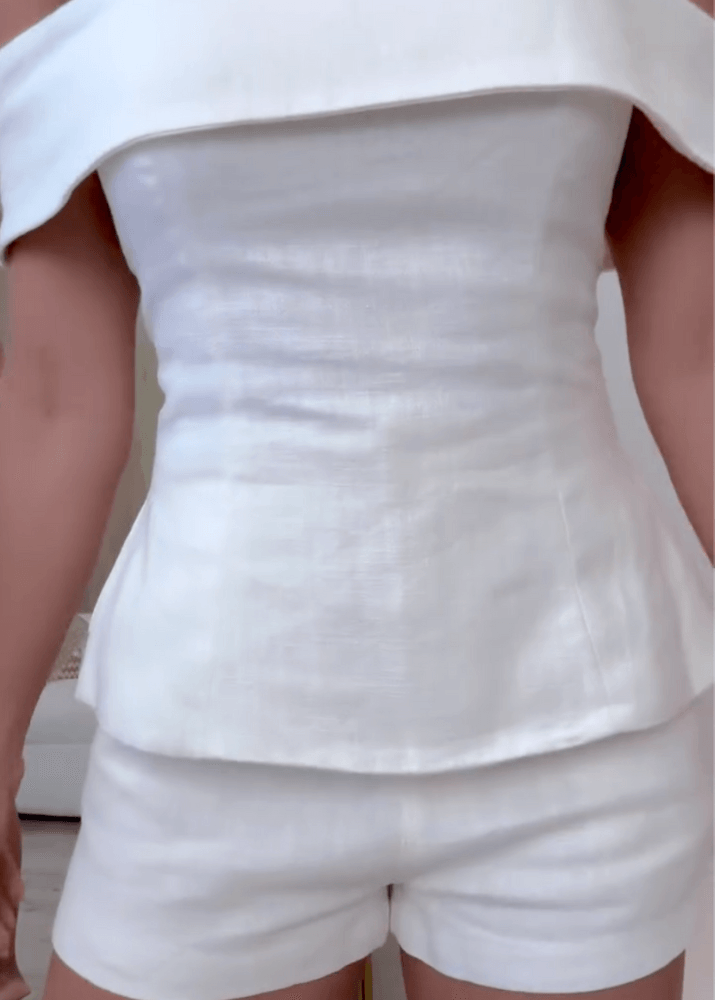 Women’s Cropped Button Two-Piece Suit | Marlowe