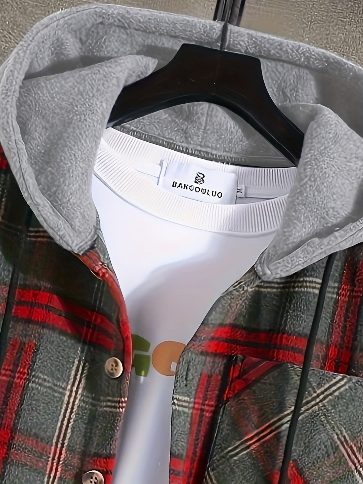 Hollara | Men's Plaid Hooded Jacket with Chest Pocket