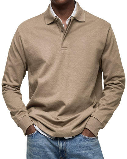 Classic long-sleeve relaxed polo shirt for men | Gary