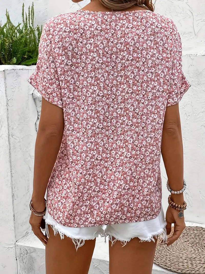 Elegant floral relaxed fit long sleeve blouse for women | Virellea