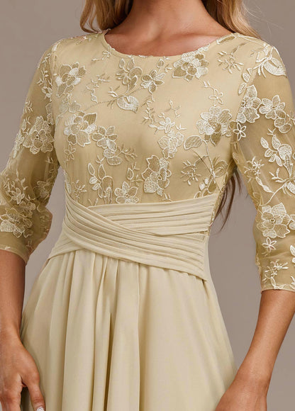 Floral lace chiffon tiered midi dress for women | Marisela