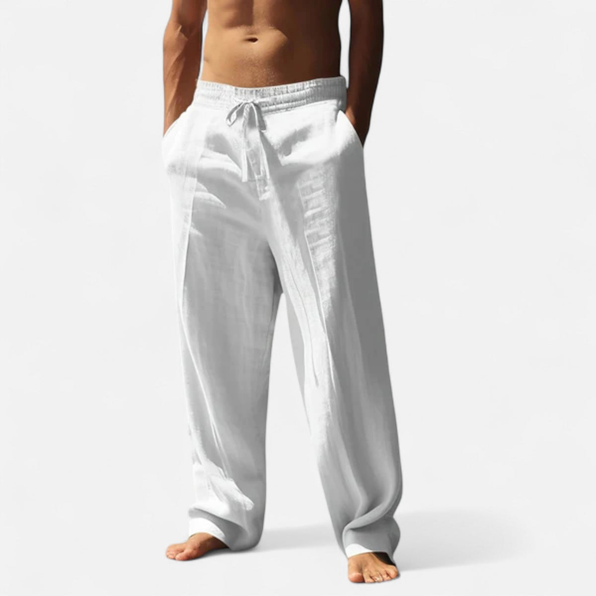 Classic relaxed linen everyday trousers for men