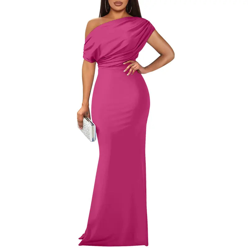 Elegant off-shoulder bodycon evening gown for women | Roselyn