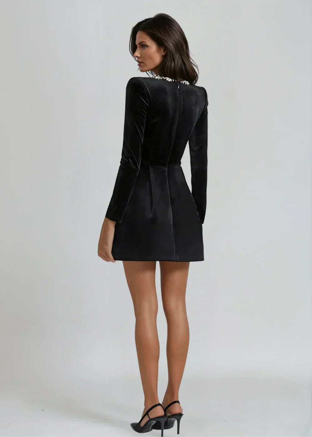 Chic Velvet Mini Dress with Square Neckline | Willow