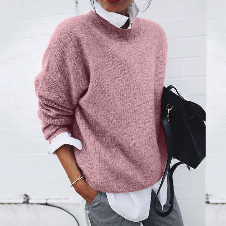 Classic round-neck pullover sweater for women | Mirella