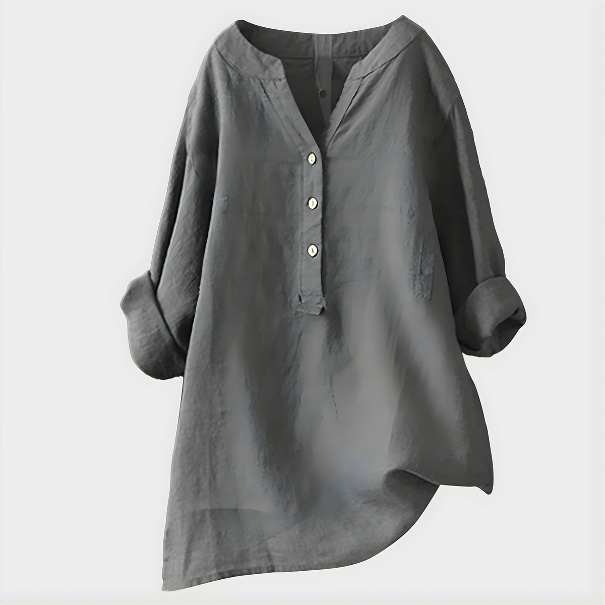 Elegant V-neck blouse with relaxed silhouette for women | Veronique