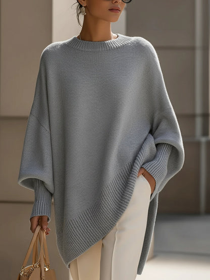 Oversized Wool-Blend Sweater with Rounded Neck for Women | Selina