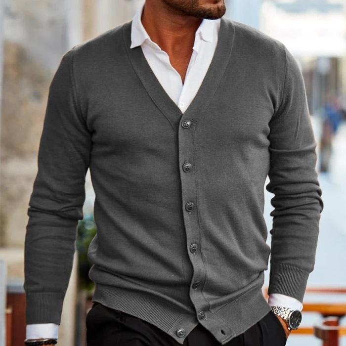 Moreau | Men's V Neck Button Front Cardigan