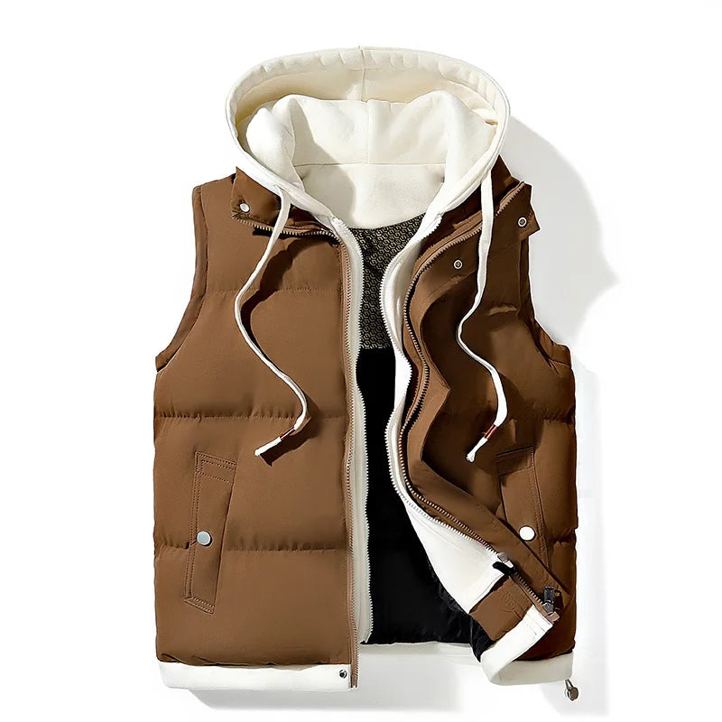 Soft shell hooded puffer gilet for everyday layering | Arlo