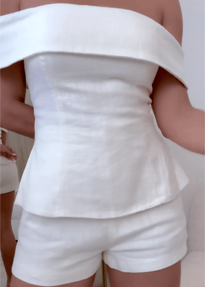 Women’s Cropped Button Two-Piece Suit | Marlowe