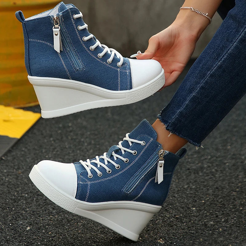 Uptown Canvas Wedge Sneaker | Solara