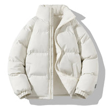Fleece-lined puffer jacket with high collar for winter | Eryndor