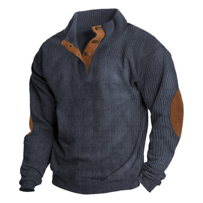Orvyn | Men's Ribbed Knit Quarter Button Sweater