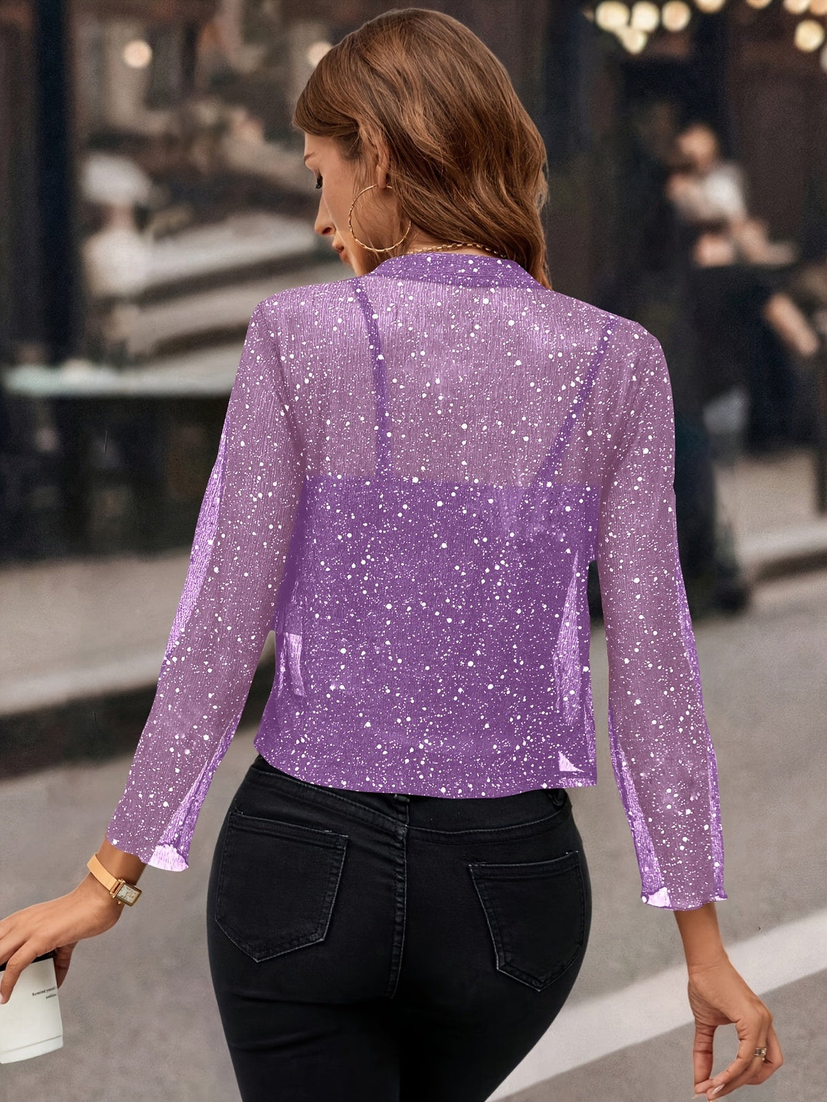 Saskia | Women's Shimmer Cropped Blazer Jacket