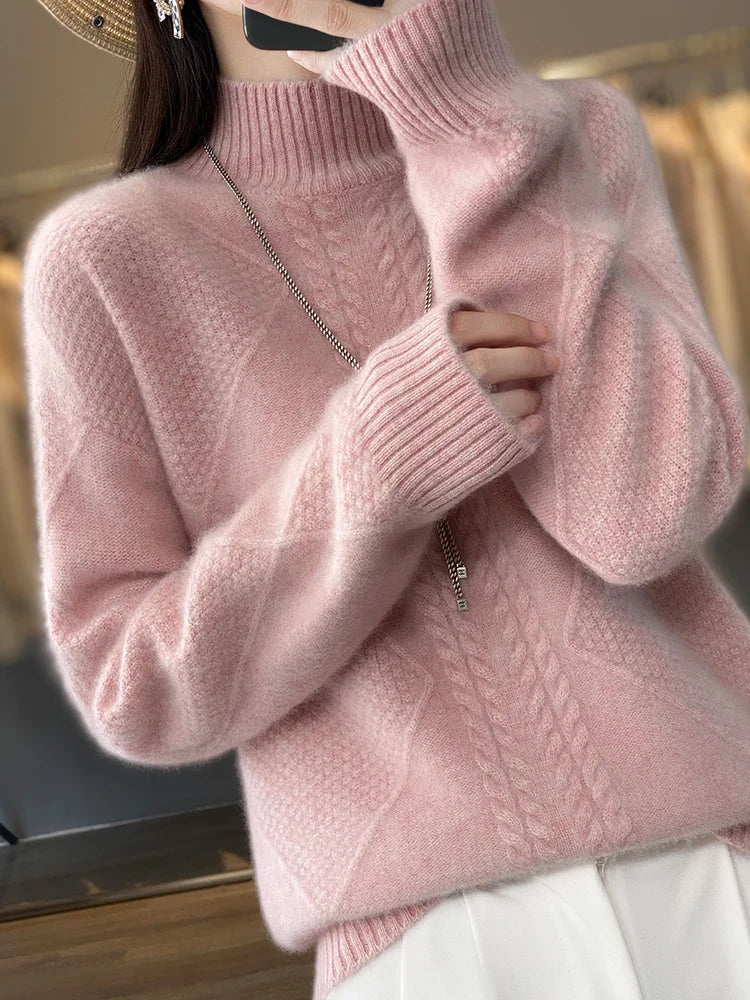 Cable-Knit Turtleneck Sweater for Cold Weather | Ellis