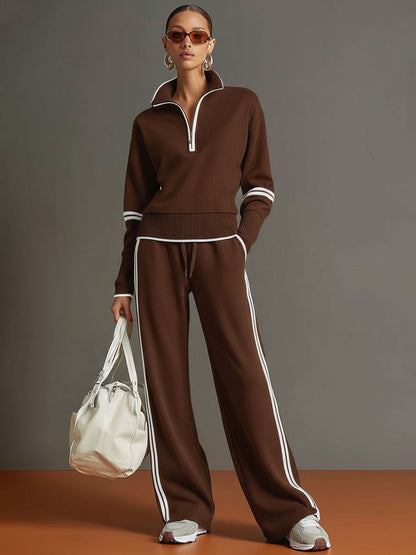 Sport-luxe half-zip co-ord set for women | Zerina