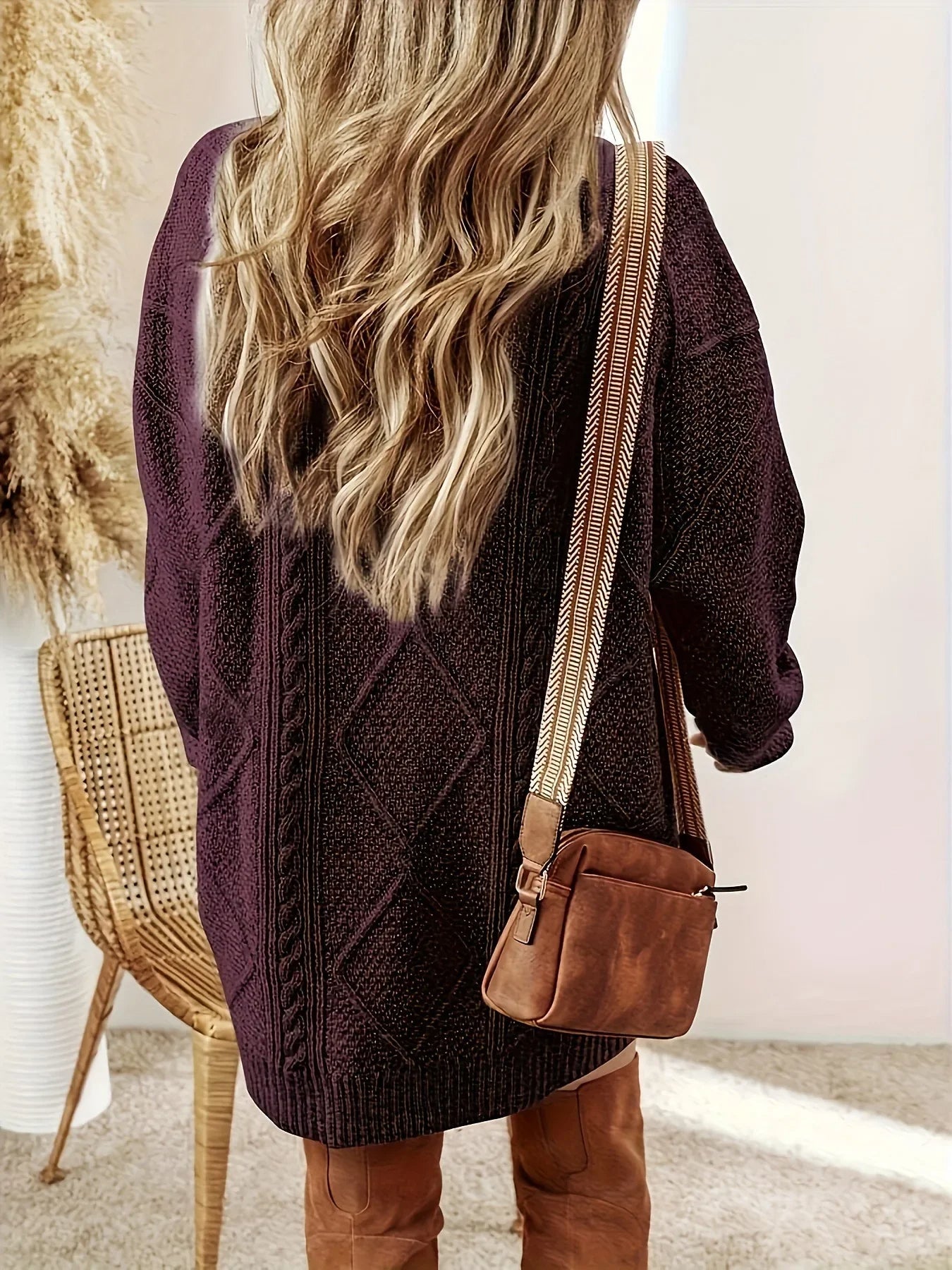 Juno Cable Knit Sweater Dress | Elara