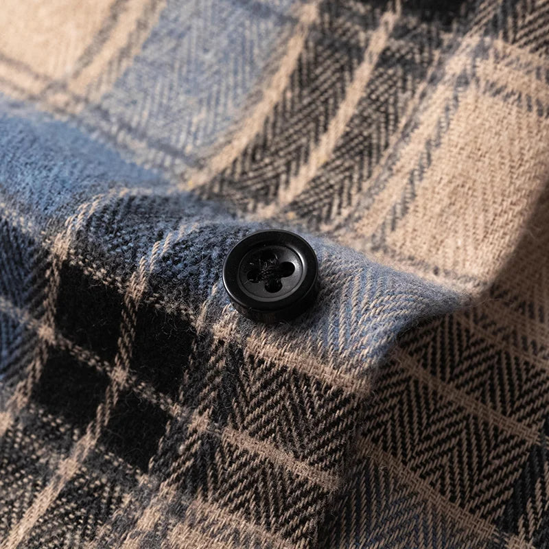 Classic plaid button-front flannel shirt for men | Thatcher