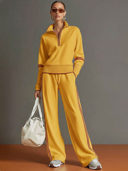 Sport-luxe half-zip co-ord set for women | Zerina