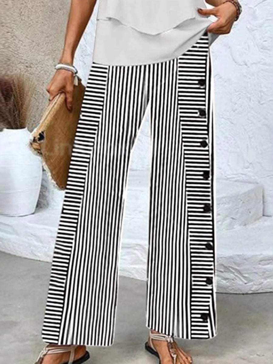 Classy striped print tailored trousers for women | Adalyn