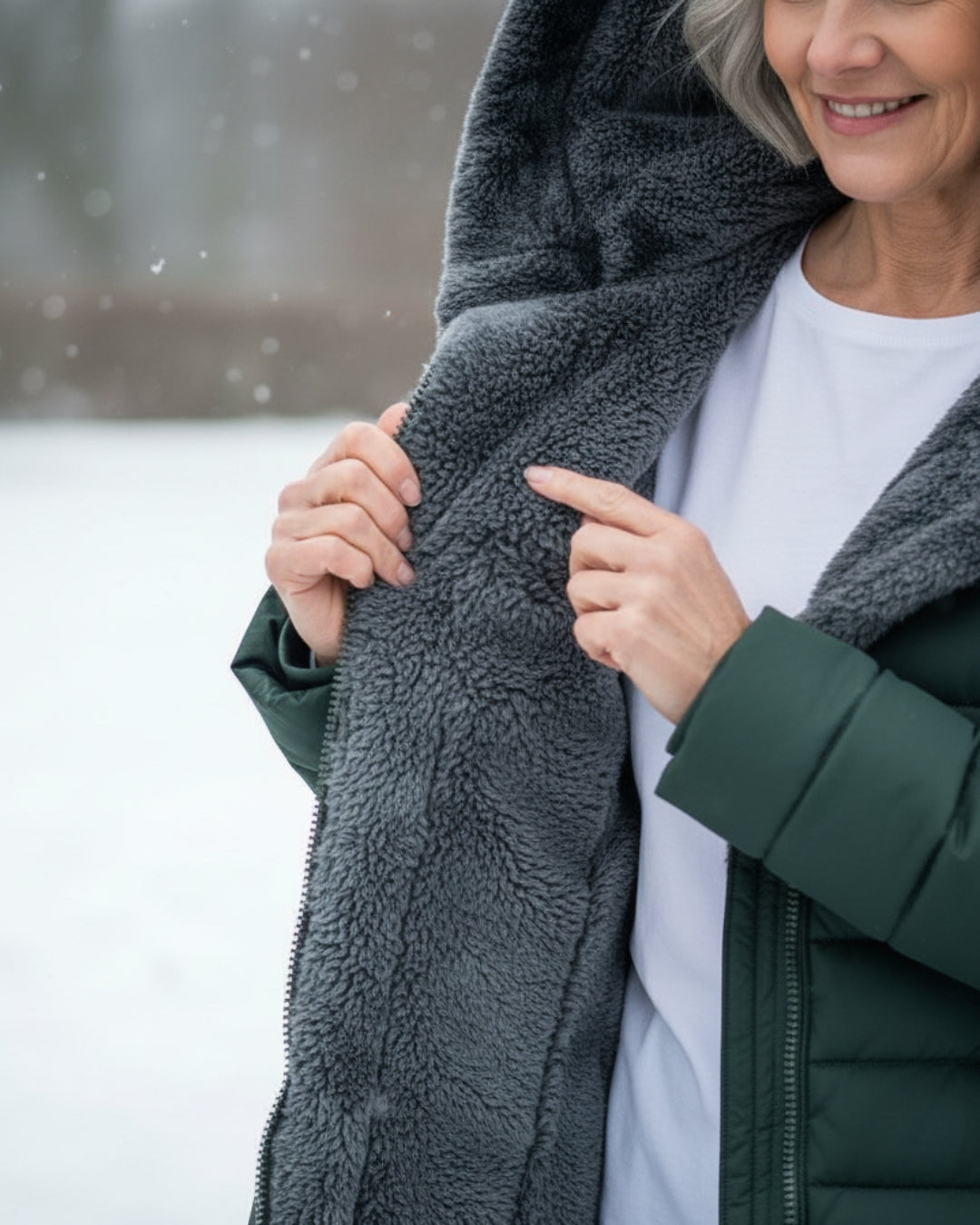 Warm hooded puffer winter coat for women | Olivia