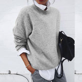 Classic round-neck pullover sweater for women | Mirella