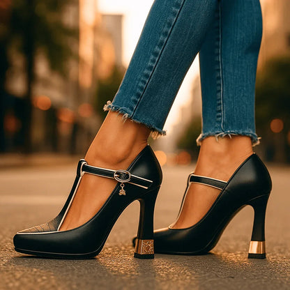 Classic vixen block-heel everyday heels for women | Vivienne