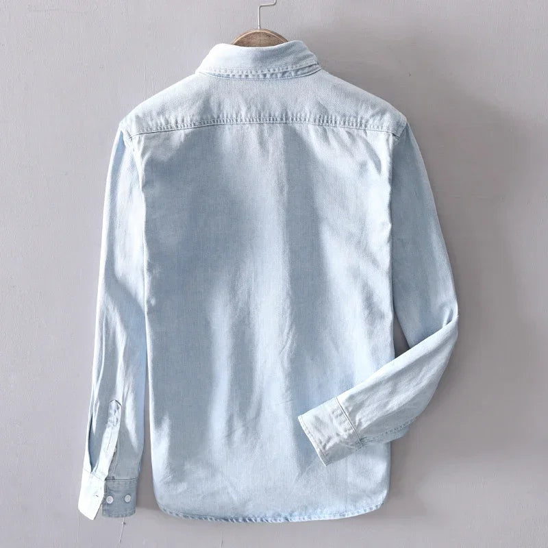 Classic button-down denim shirt for men | Alaric
