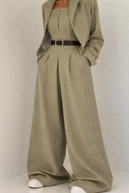 Chic Bustier Jumpsuit & Jacket Set for Women | Selene
