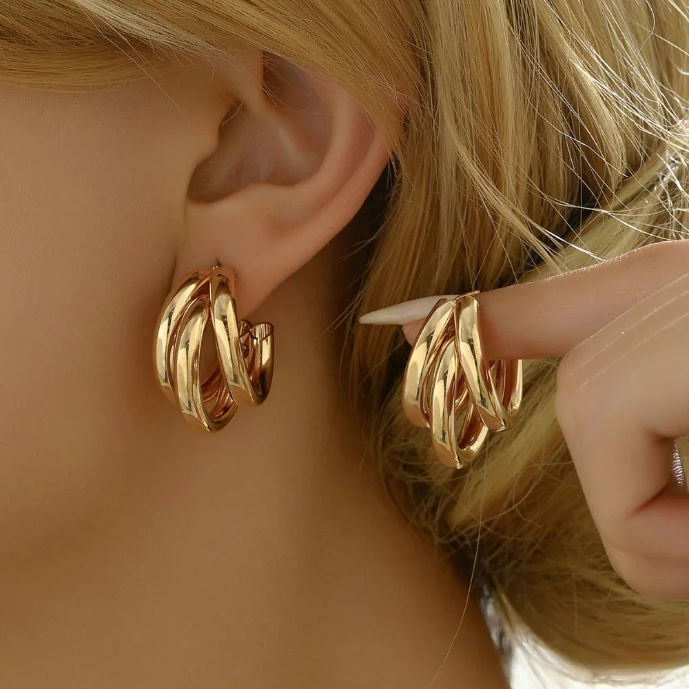 Trinova Stacked Hoop Earrings | Aurelia