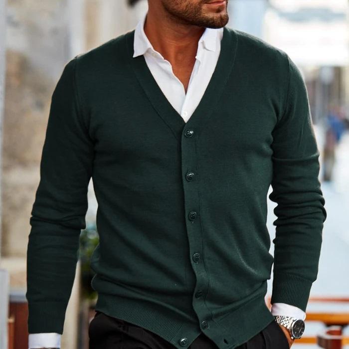 Moreau | Men's V Neck Button Front Cardigan