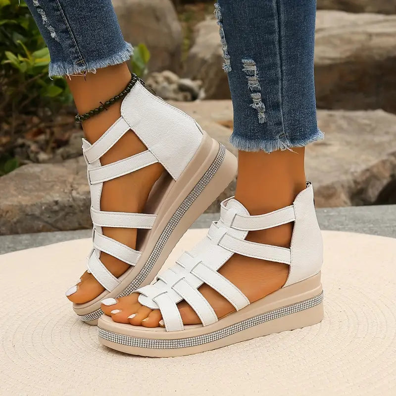 Elegant gladiator sandals with platform for women | Calira
