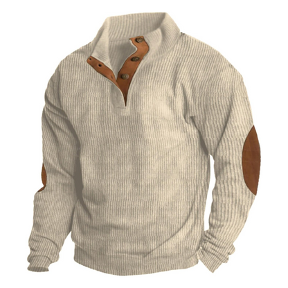Orvyn | Men's Ribbed Knit Quarter Button Sweater