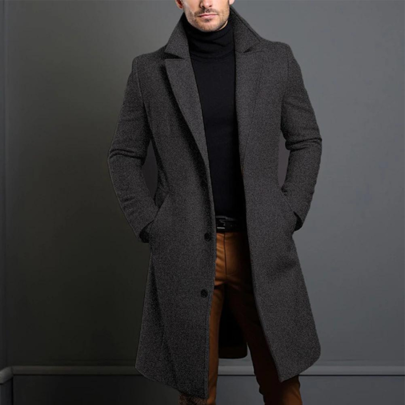 Classic tailored wool coat for men | Alaric