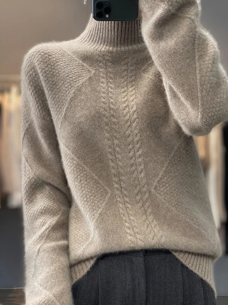Cable-Knit Turtleneck Sweater for Cold Weather | Ellis