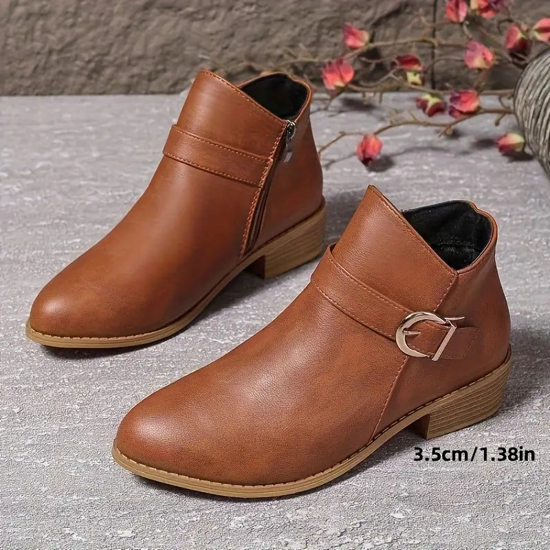 Vivien | Women's Cushioned Wide Toe Ankle Boots with Low Heel