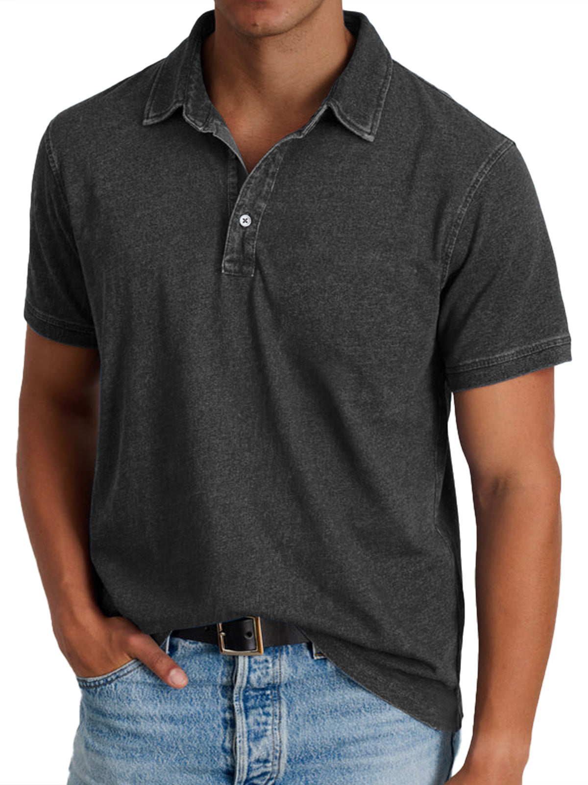 Everett | Men's Piqué Polo Shirt with Ribbed Collar