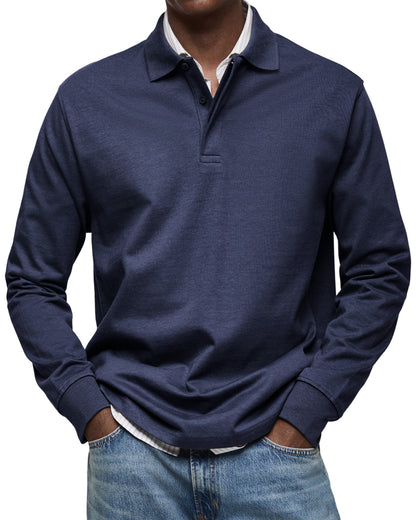 Classic long-sleeve relaxed polo shirt for men | Gary