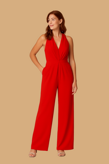 Women’s Serena Sleeveless Jumpsuit | Deep V-Neck | Wide-Leg Elegant Fit