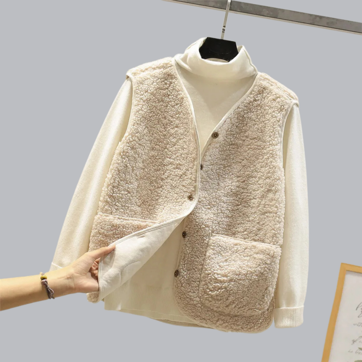 Serena | Women's Sleeveless Lapel Button Front Vest
