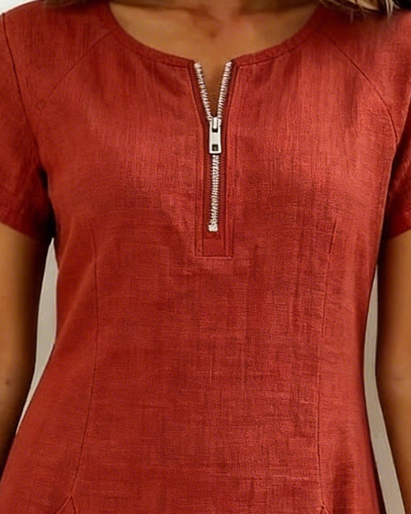 Casual solid A-line mini dress for women | Eliana
