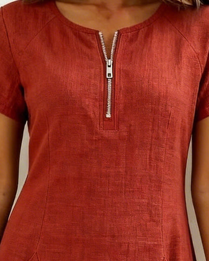 Casual solid A-line mini dress for women | Eliana