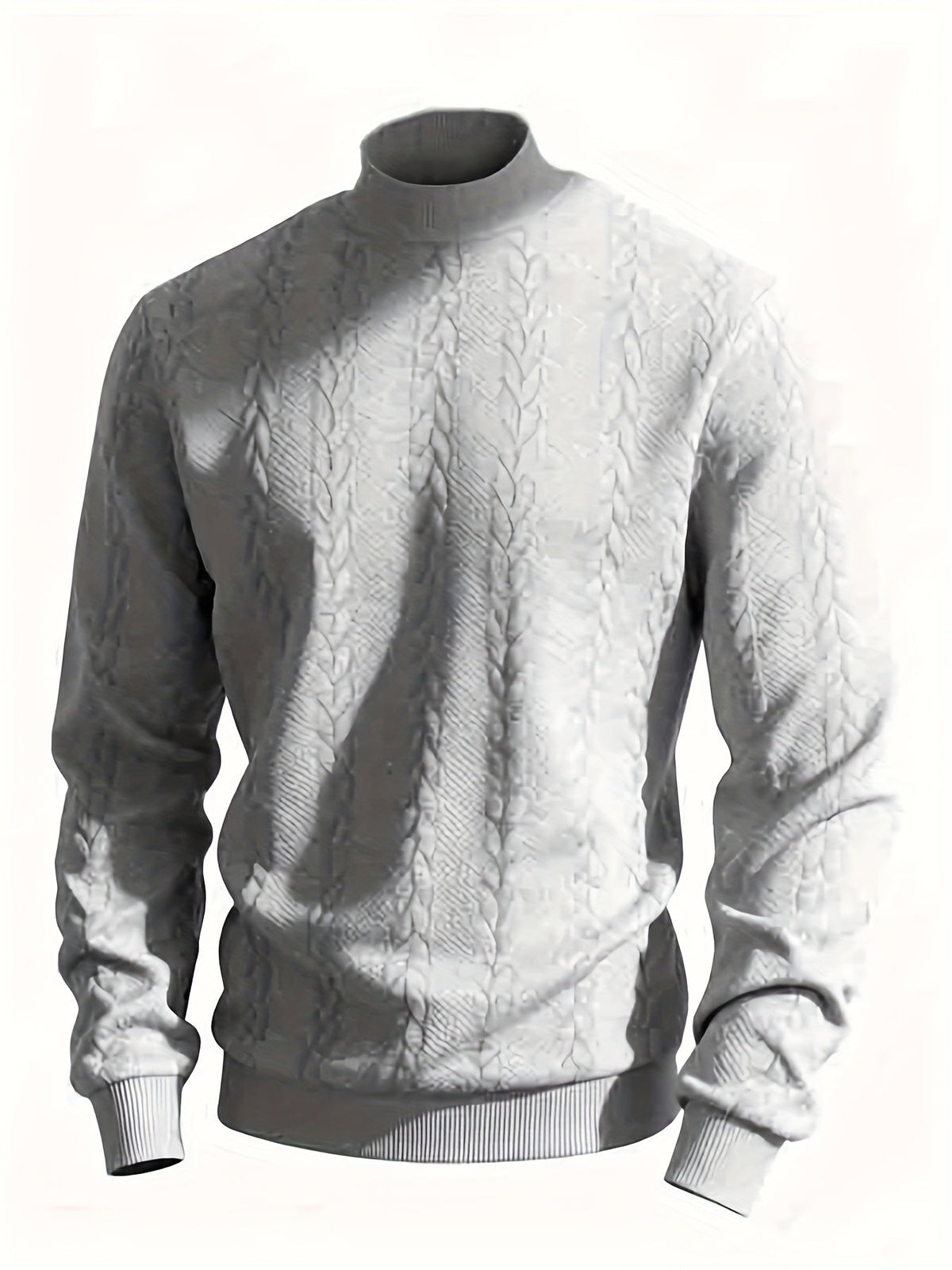Marvane | Men's Textured High Neck Sweatshirt with Ribbed Cuffs