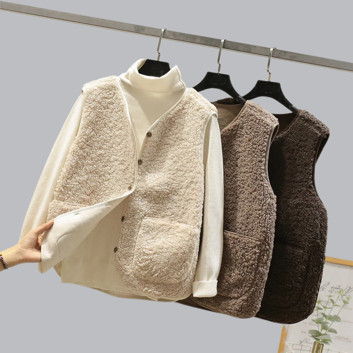 Serena | Women's Sleeveless Lapel Button Front Vest