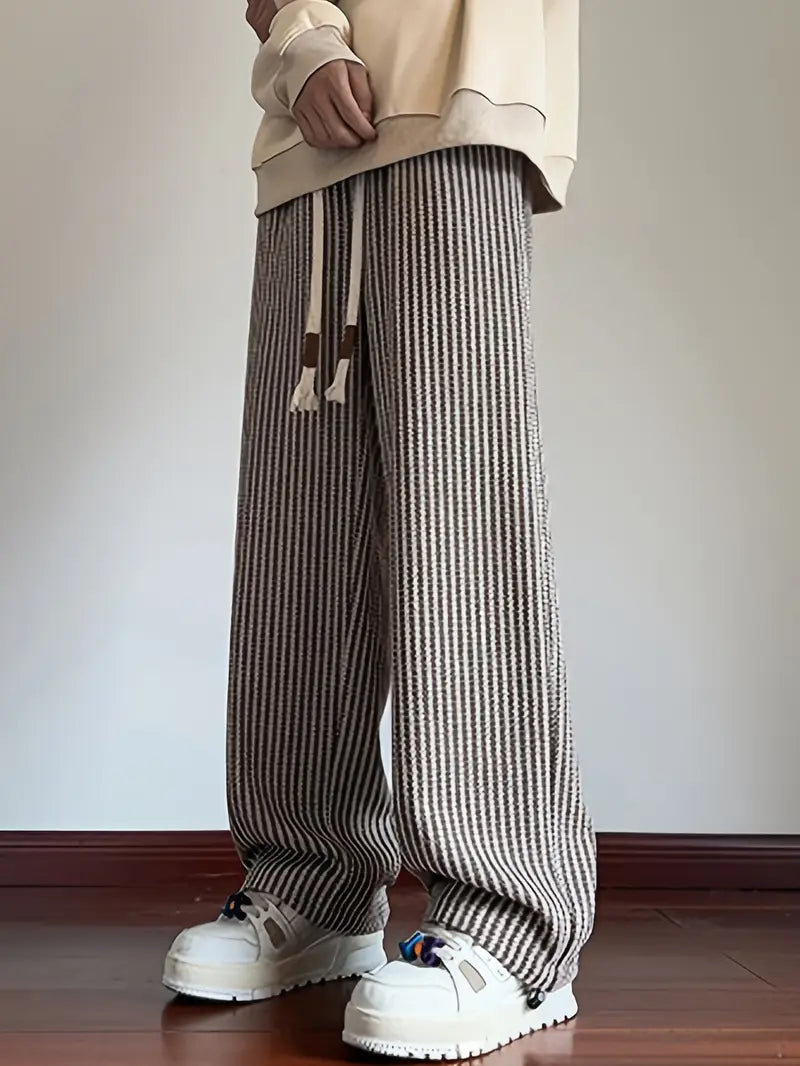 Baggy ribbed drawstring sweatpants for men | Calder