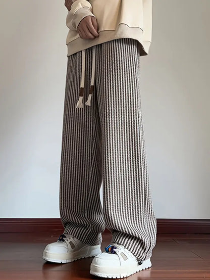 Baggy ribbed drawstring sweatpants for men | Calder