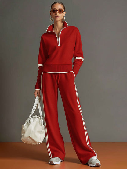 Sport-luxe half-zip co-ord set for women | Zerina
