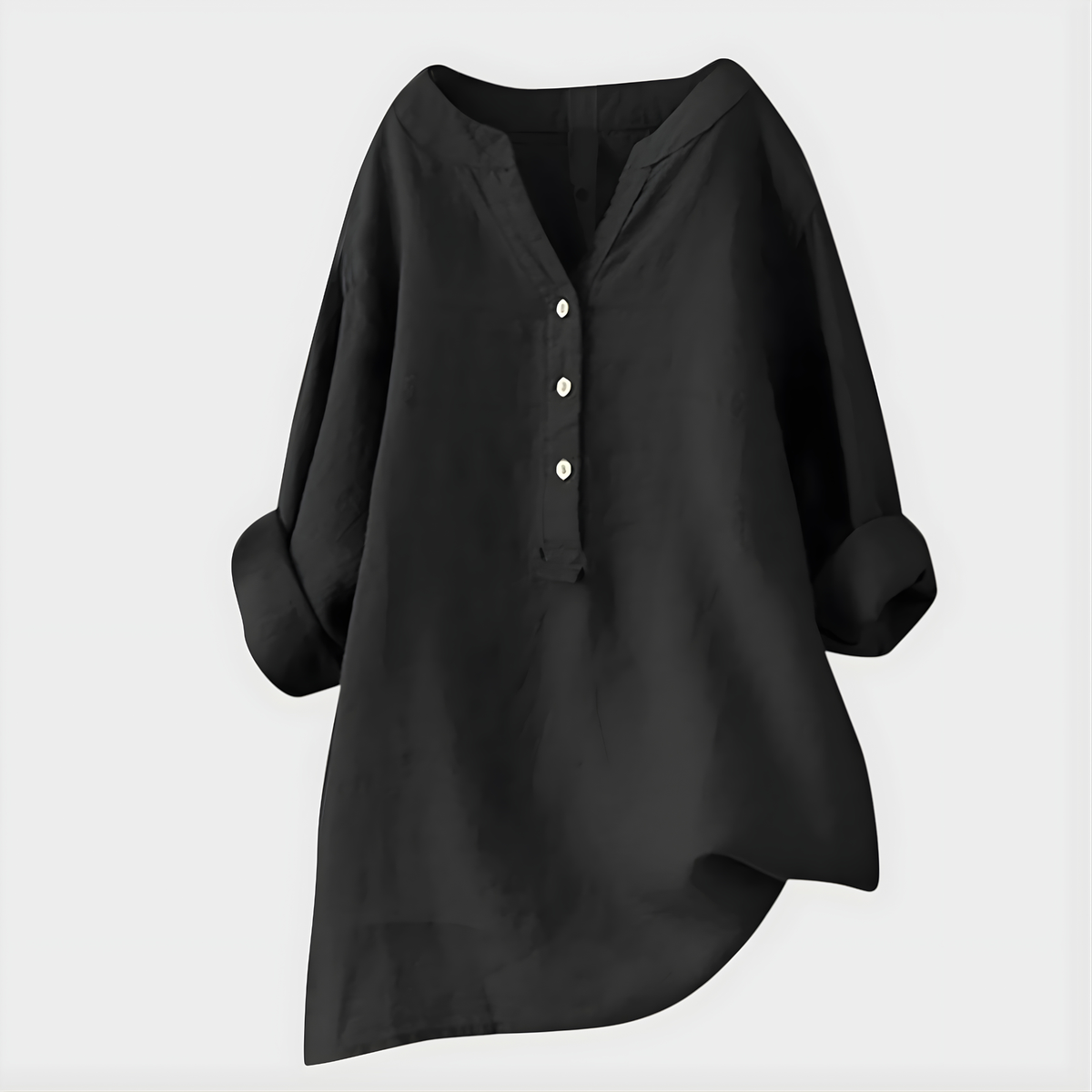 Elegant V-neck blouse with relaxed silhouette for women | Veronique