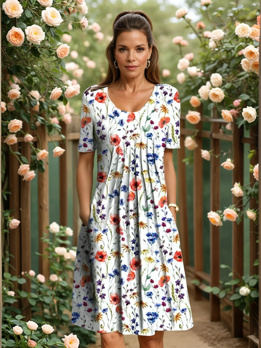 Elegant floral tummy-coverage dress for women | Marianne